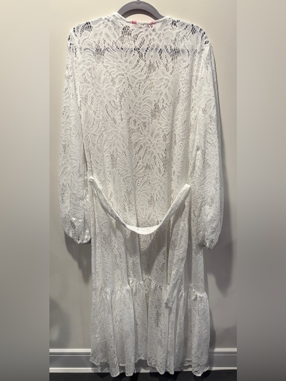 Lilly Pulitzer Dress Adela Maxi Coverup Resort White Paradise Found Lace Size L - Picture 6 of 9